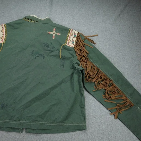 Double D Ranch Jacket Womens Large Green Captured Scout Western Embroidered - Picture 7 of 16
